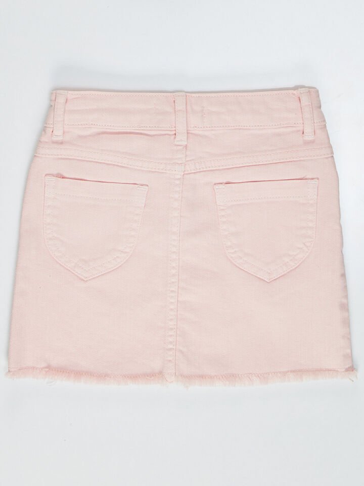 Pembe Denim Mini Kız Çocuk Etek
