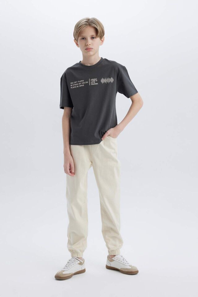 Erkek Çocuk Jogger Fit Standart Paça Gabardin Pantolon