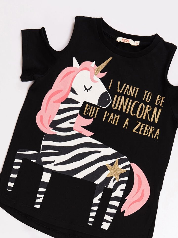 Unique Zebra Kız Çocuk Tunik Tayt Takım 5 Y - Pembe, Siyah
