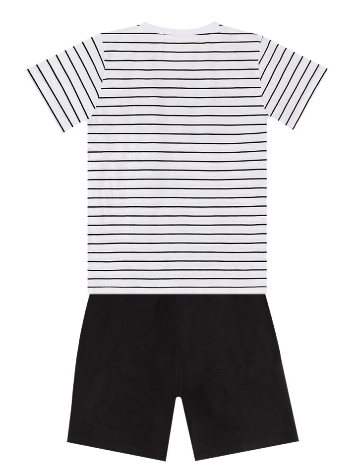 Yarışçı Erkek Çocuk T-shirt Şort Takım 10 Y - Beyaz