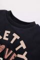 Kız Bebek Bisiklet Yaka Baskılı İçi Yumuşak Tüylü Sweatshirt