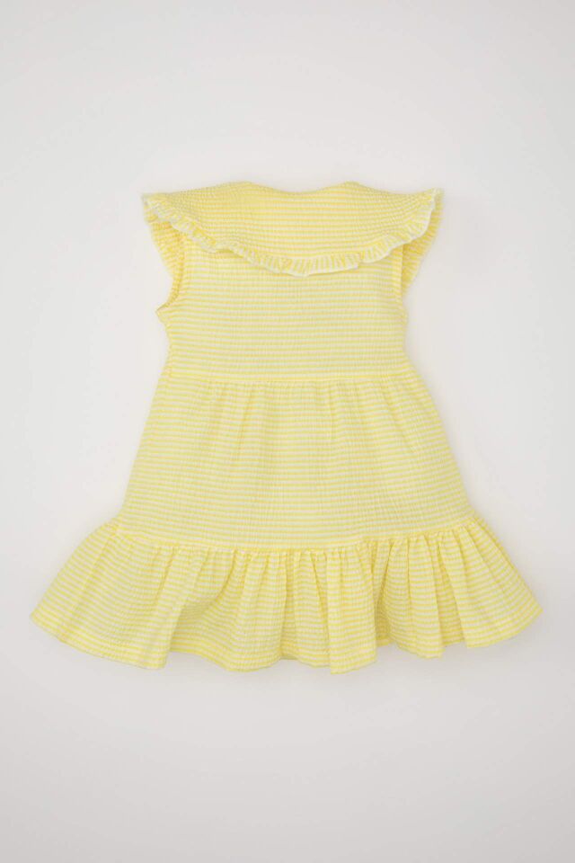 Kız Bebek Çizgili Kolsuz Poplin Elbise