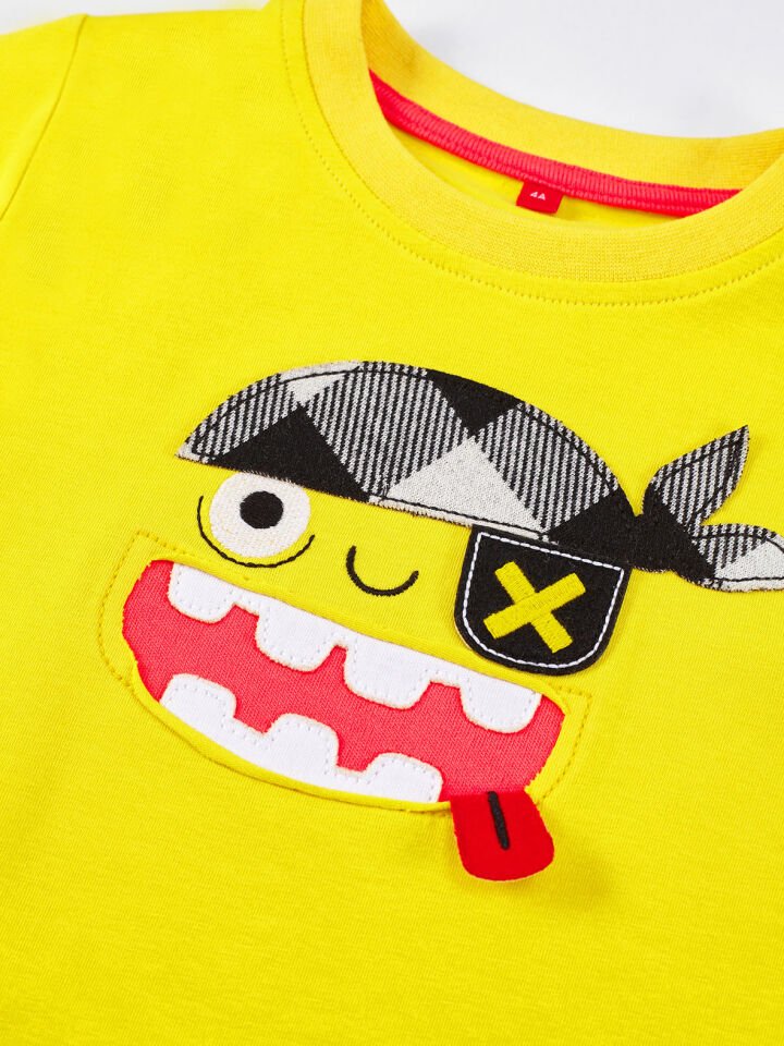 Pirate Ekose Erkek Çocuk T-shirt Kapri Şort Takım