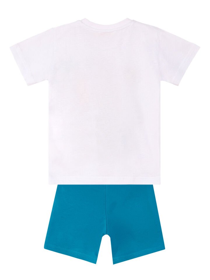 Tatil Erkek Çocuk T-shirt Şort Takım 10 Y - Mavi, Beyaz