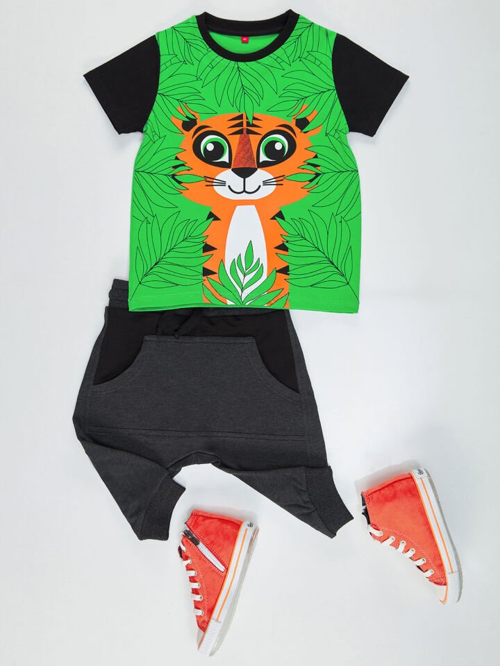Jr Leo Erkek Çocuk T-shirt Kapri Şort Takım