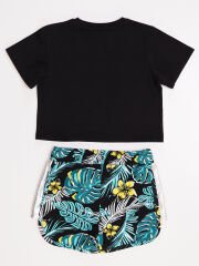 Maui Kız Çocuk Crop Top Şort Takım 3 Y - Siyah