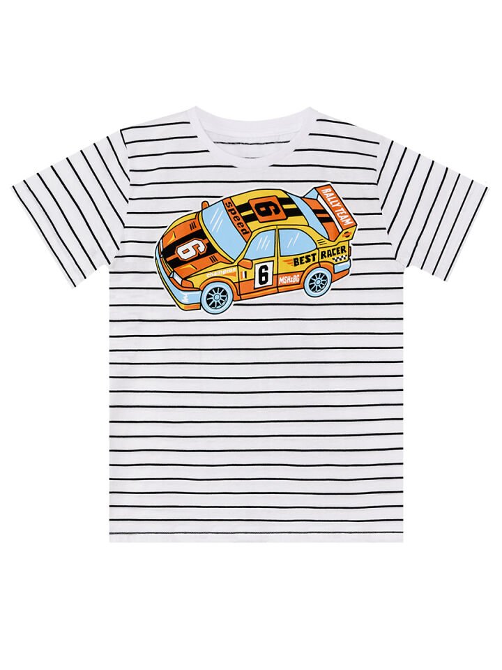 Yarışçı Erkek Çocuk T-shirt Şort Takım 9 Y - Beyaz
