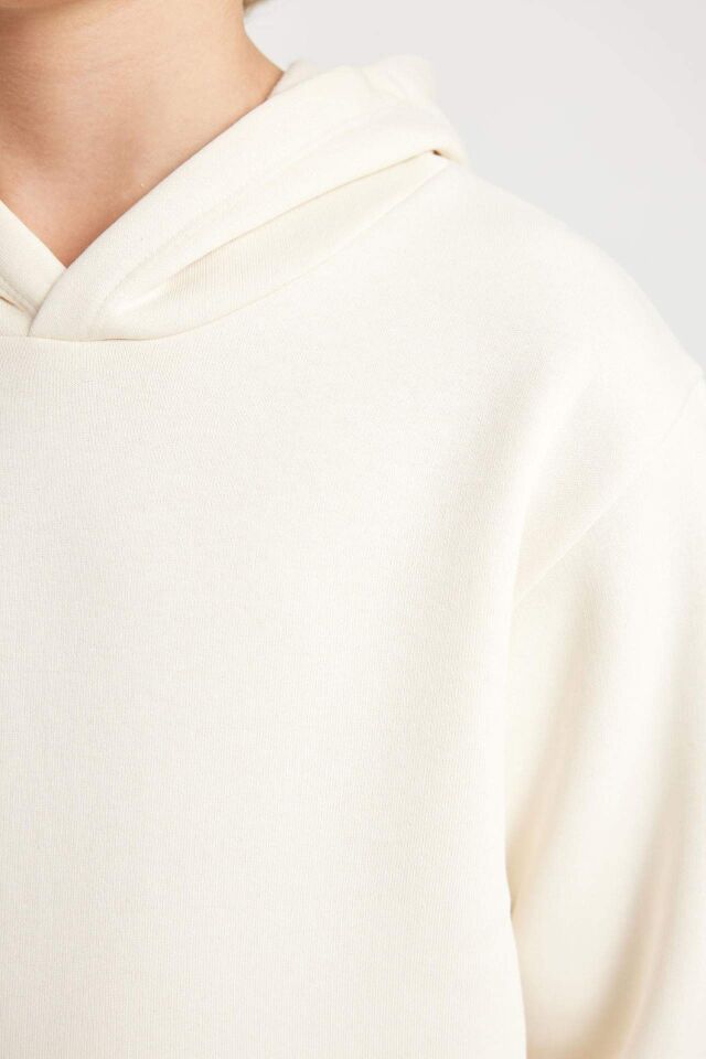 Erkek Çocuk Cepli Kapüşonlu Kalın Okul Sweatshirt