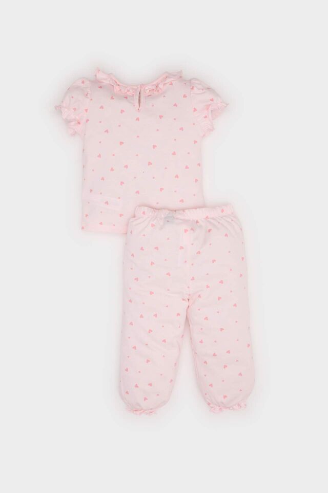 Kız Bebek Disney Prenses Pijama Takımı Kısa Kollu Penye Üst Beli Lastikli Uzun Alt