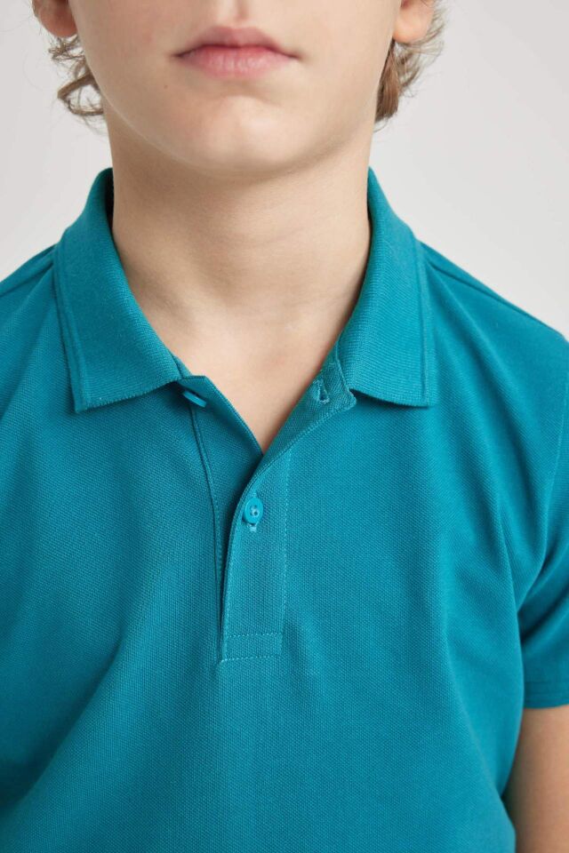 Erkek Çocuk Pike Kısa Kollu Basic Düz Polo Tişört