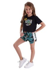 Maui Kız Çocuk Crop Top Şort Takım 4 Y - Siyah