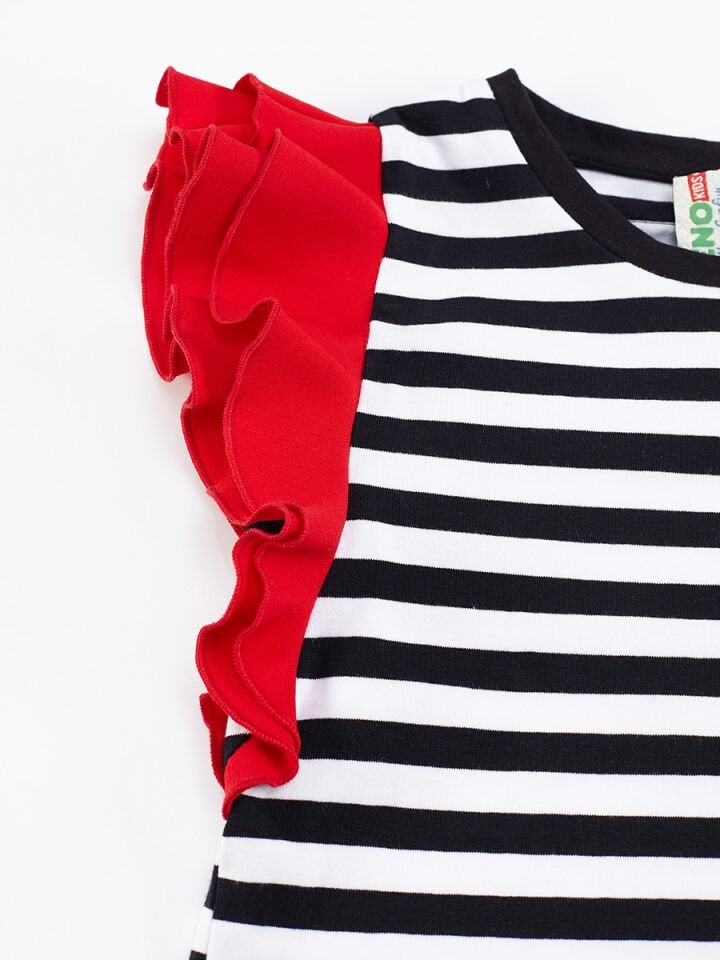 Uğurlu Kız Çocuk Çizgili Elbise