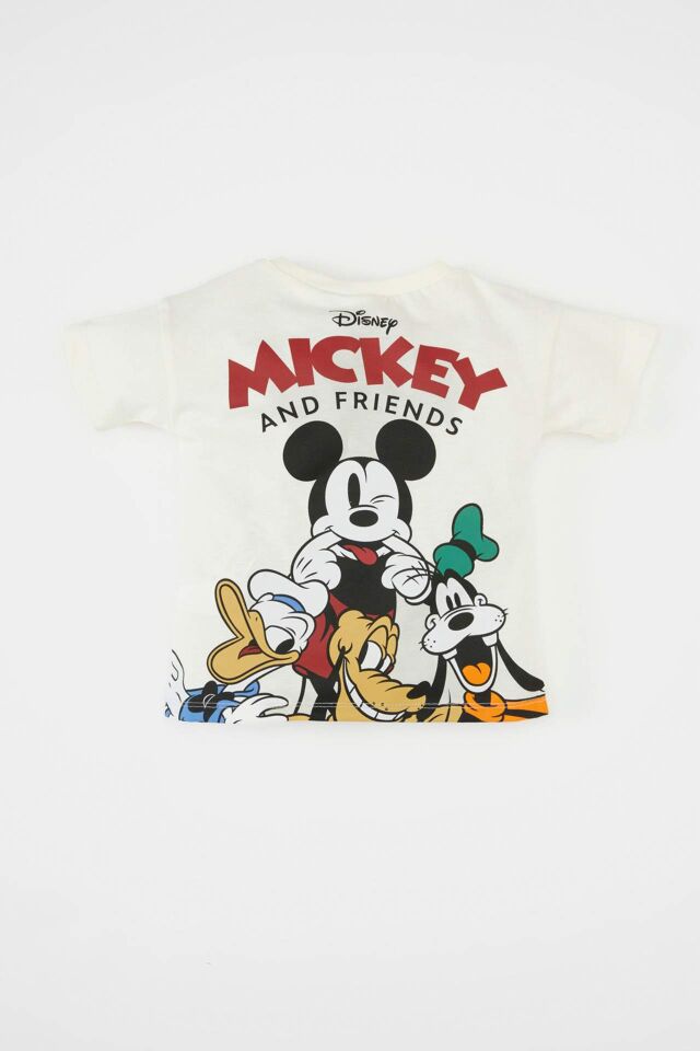 Erkek Bebek Disney Mickey & Minnie Bisiklet Yaka Kısa Kollu Tişört
