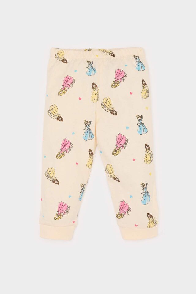 Kız Bebek Pijama Takımı Disney Prenses Kız Baskılı  Penye Uzun Kollu Pijama Üstü Esnek Belli Pijama Altı
