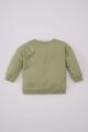 Erkek Bebek Bisiklet Yaka Hayvan Desenli İçi Yumuşak Tüyü İnce Sweatshirt