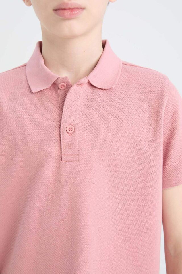Erkek Çocuk Basic Düz Kısa Kollu Polo Tişört