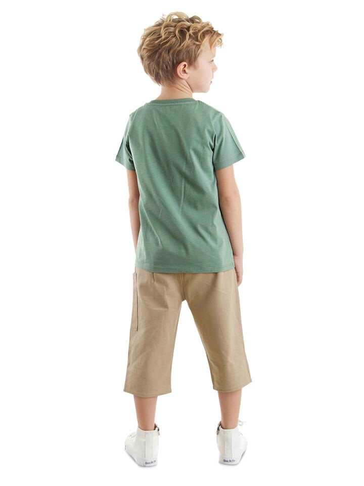 Safari Erkek Çocuk T-shirt Gabardin Şort Takım