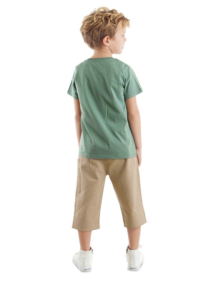 Safari Erkek Çocuk T-shirt Gabardin Şort Takım