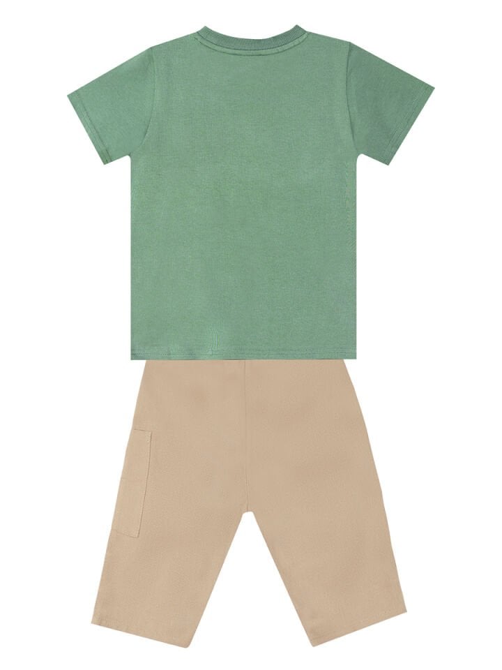 Safari Erkek Çocuk T-shirt Gabardin Şort Takım