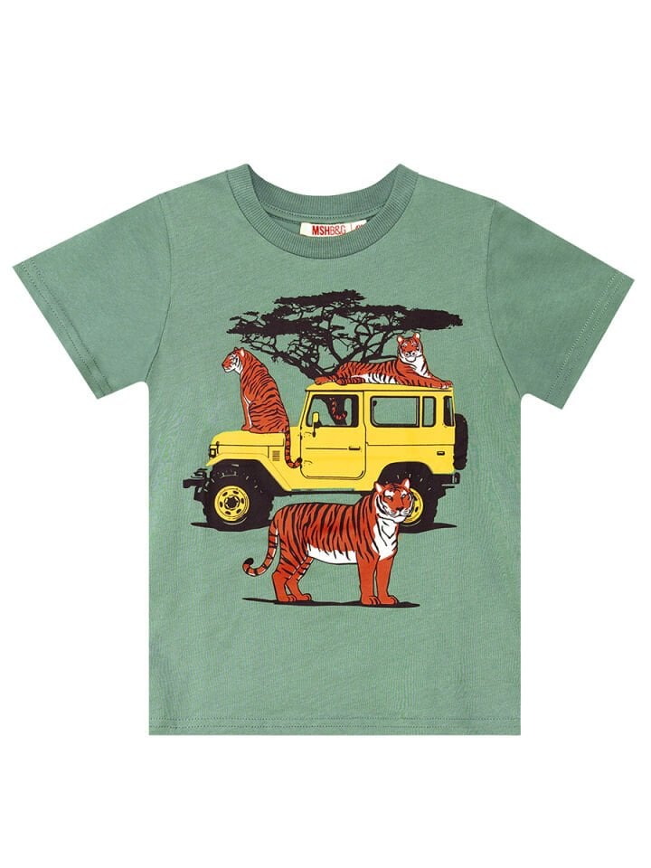 Safari Erkek Çocuk T-shirt Gabardin Şort Takım