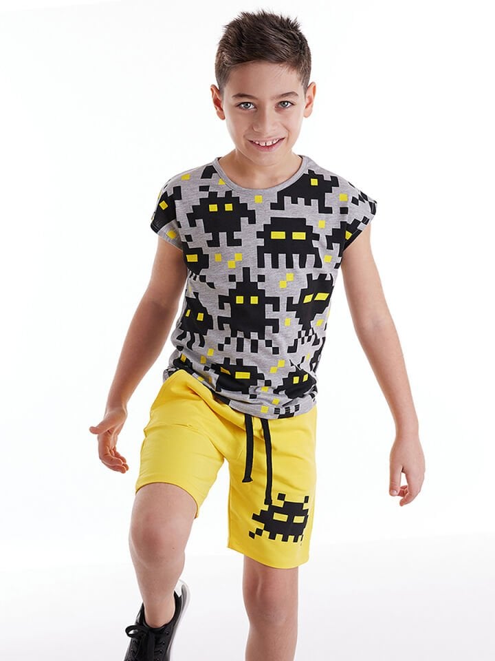 Pixel Monsters Erkek Çocuk T-shirt Şort Takım