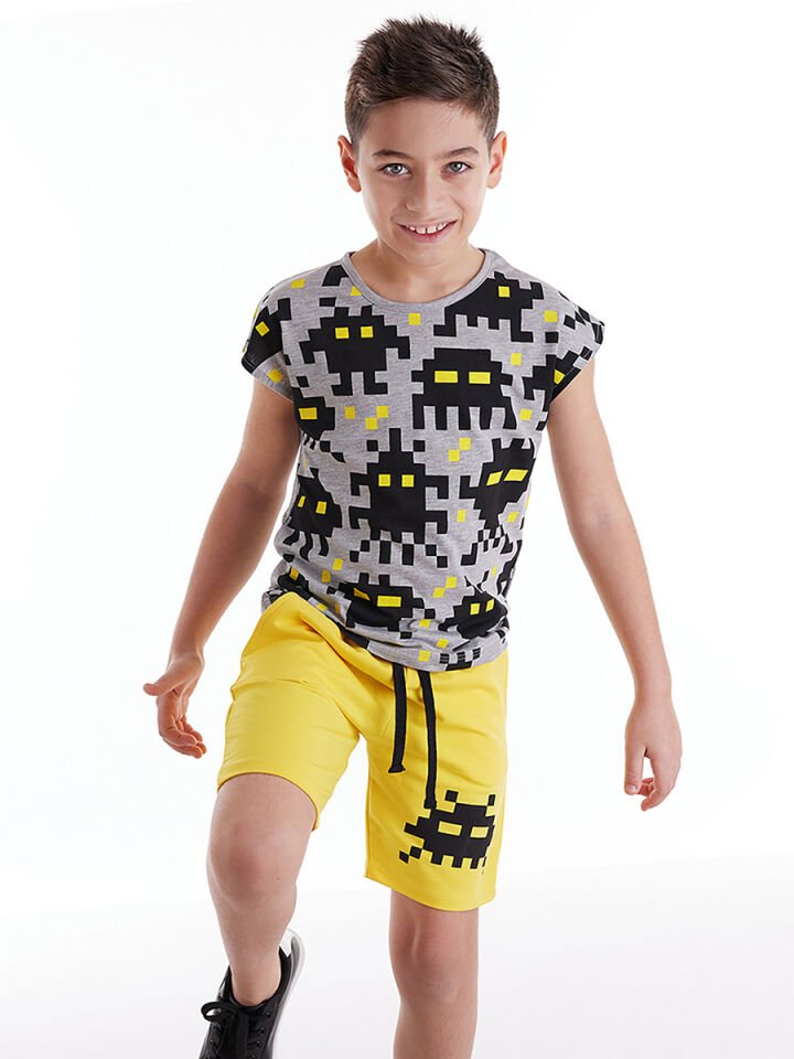 Pixel Monsters Erkek Çocuk T-shirt Şort Takım