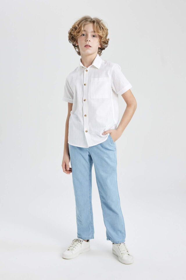 Erkek Çocuk Straight Fit Düz Paça Basic Düz Jean Pantolon
