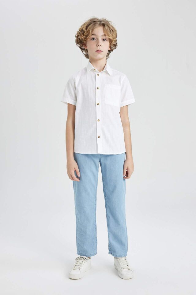 Erkek Çocuk Straight Fit Düz Paça Basic Düz Jean Pantolon