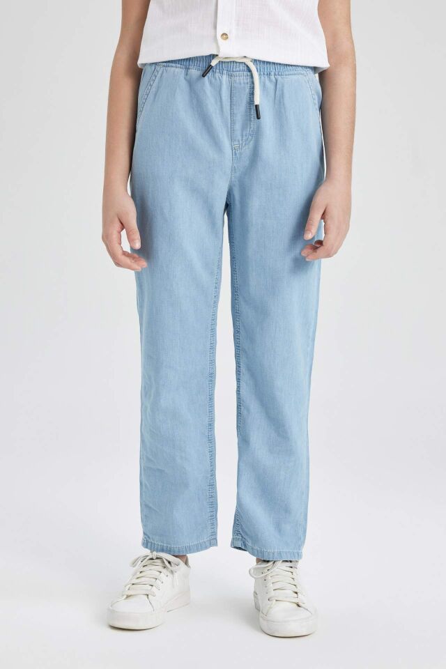 Erkek Çocuk Straight Fit Düz Paça Basic Düz Jean Pantolon