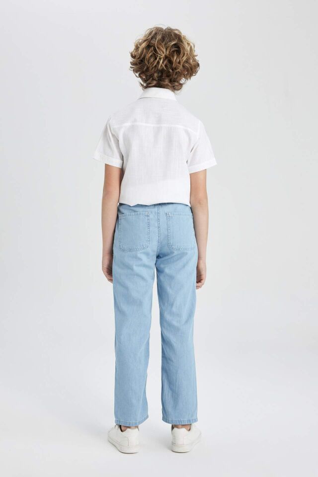 Erkek Çocuk Straight Fit Düz Paça Basic Düz Jean Pantolon