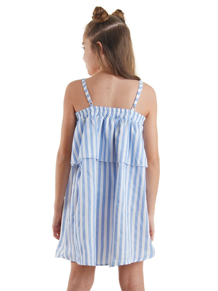 Çizgili Kelebek Kız Çocuk Elbise
