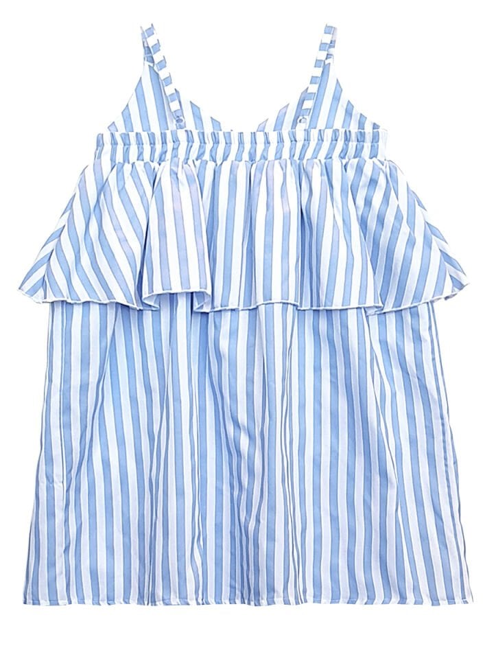Çizgili Kelebek Kız Çocuk Elbise
