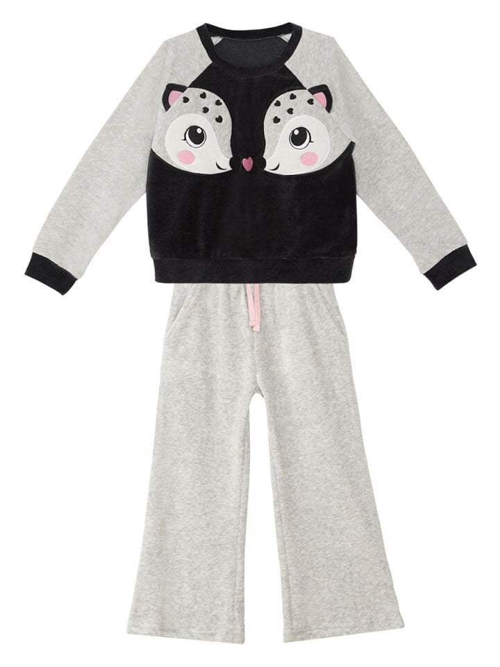 İkiz Ceylan Kız Çocuk Kadife Eşofman Takım