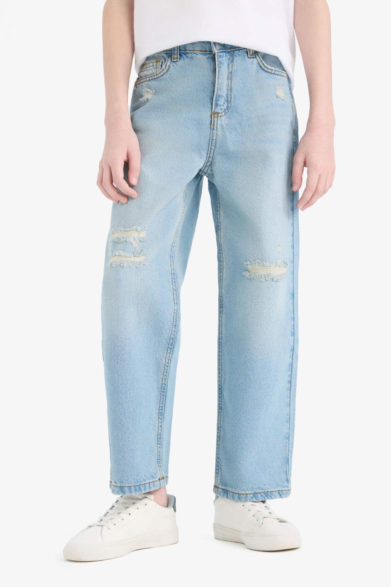 Erkek Çocuk Wide Leg Geniş Paça Jean Pantolon