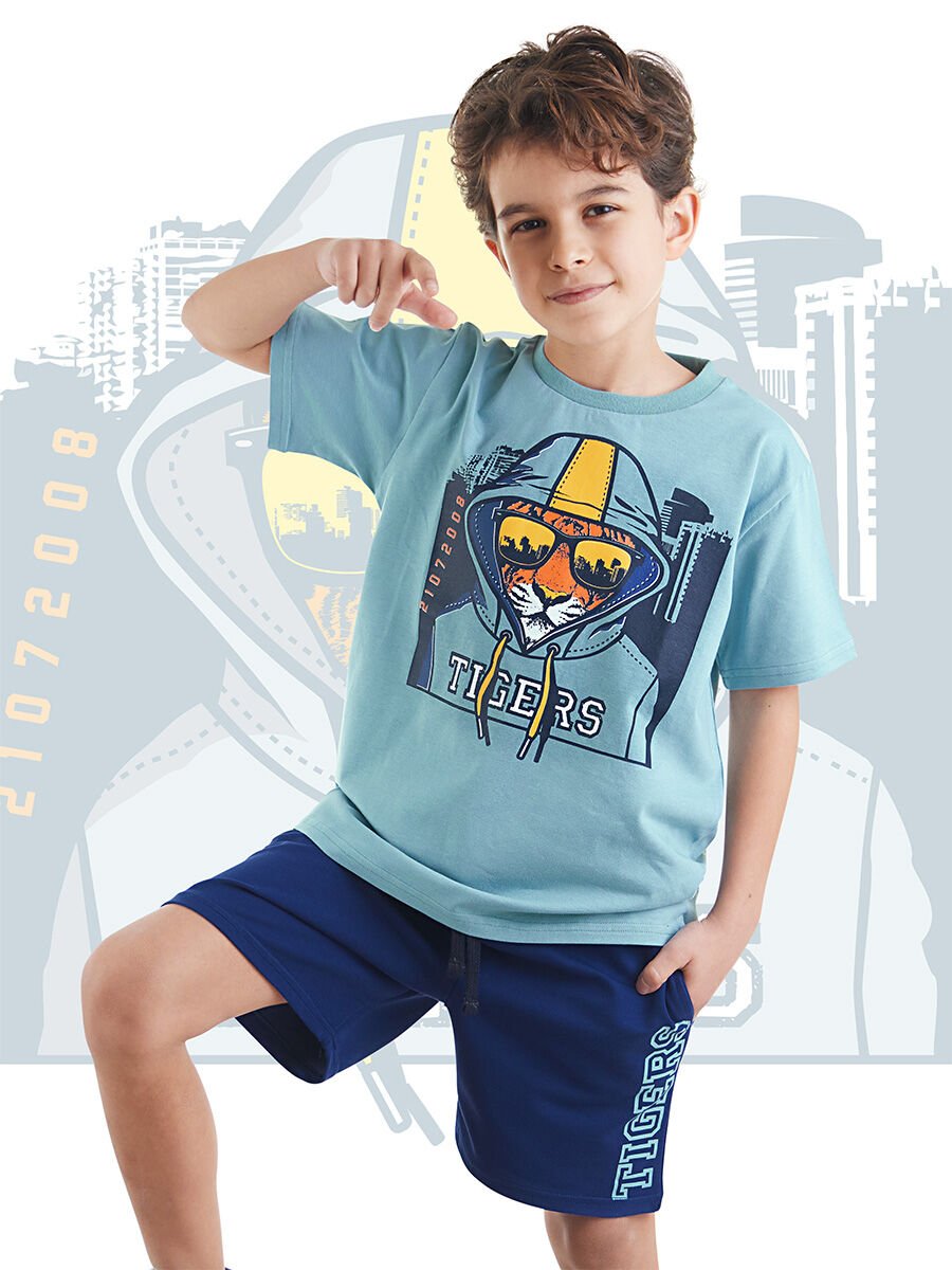 Tigers Erkek Çocuk T-shirt Şort Takım 8 Y - Mavi, Lacivert