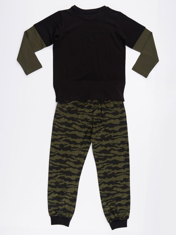 Truck Kamuflaj Erkek Çocuk T-shirt Pantolon Takım 4 Y - Haki&Siyah