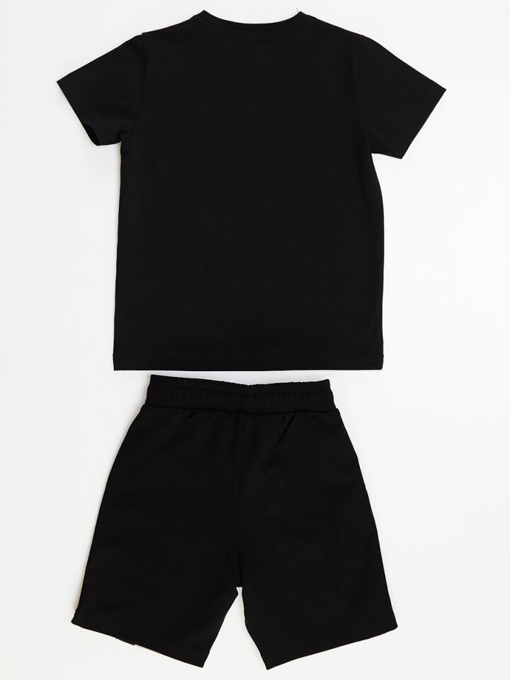 Şimşek Erkek Çocuk T-shirt Şort Takım 3 Y - Siyah, Gri