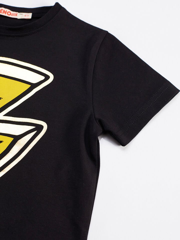 Şimşek Erkek Çocuk T-shirt Şort Takım 3 Y - Siyah, Gri