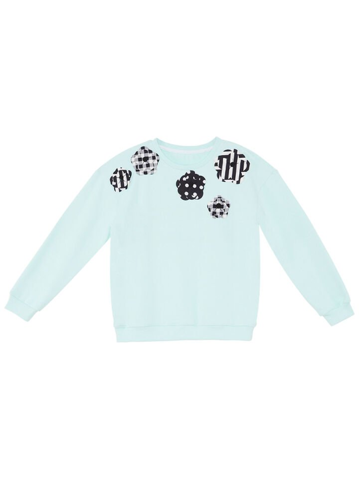 Çiçekler Kız Çocuk Mint Sweatshirt 10 Y - Mavi