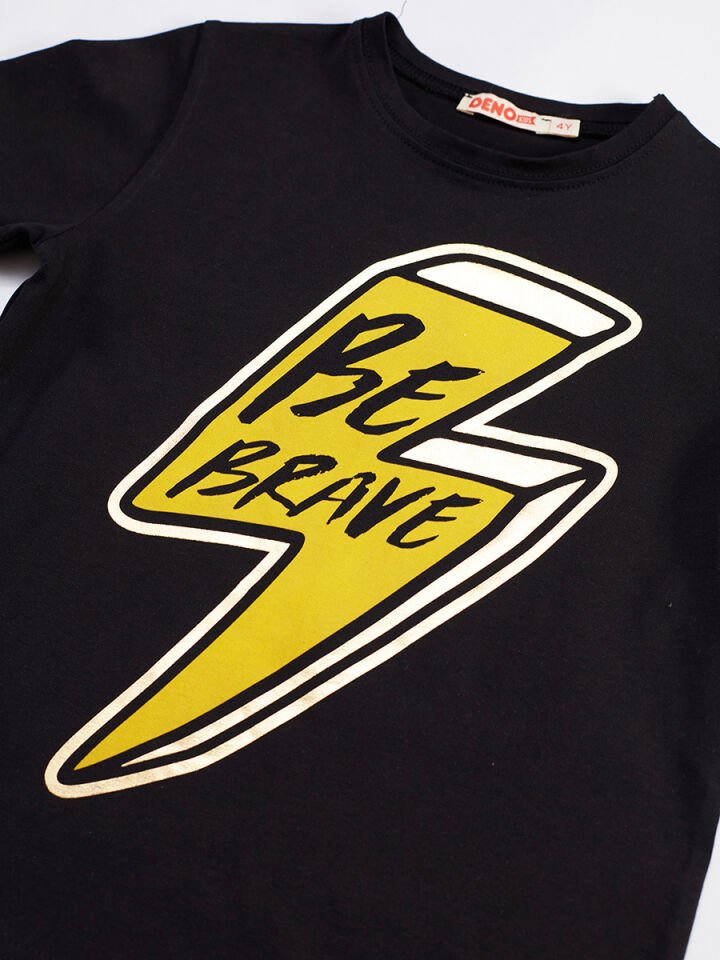 Şimşek Erkek Çocuk T-shirt Şort Takım 5 Y - Siyah, Gri
