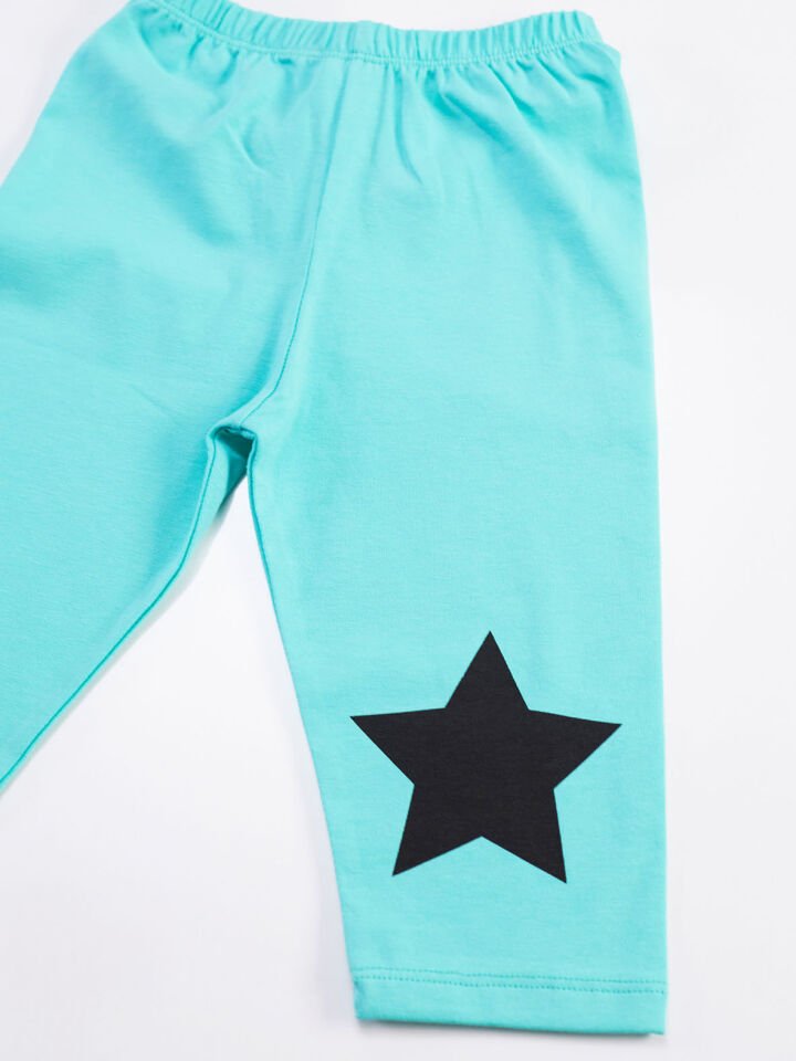 Panda Star Kız Çocuk T-shirt Tayt Takım 4 Y - Pembe, Mavi