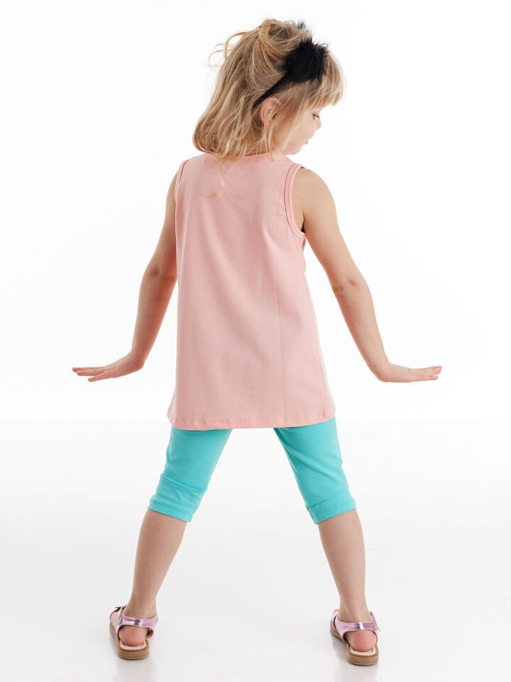 Panda Star Kız Çocuk T-shirt Tayt Takım 5 Y - Pembe, Mavi