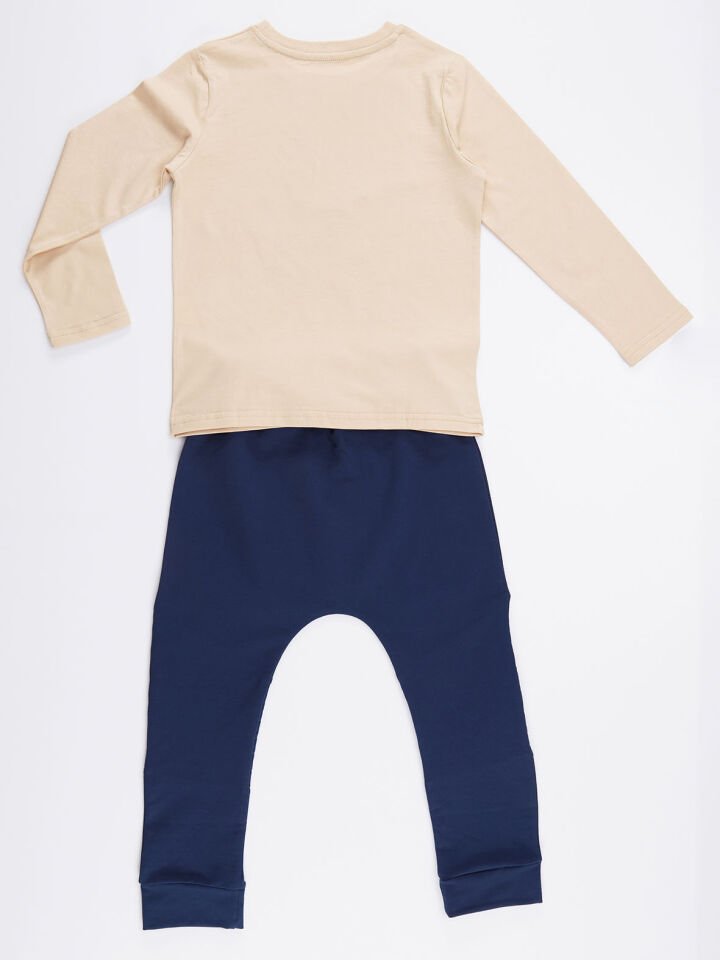 Renkli Dinolar Erkek Çocuk T-shirt Pantolon Takım