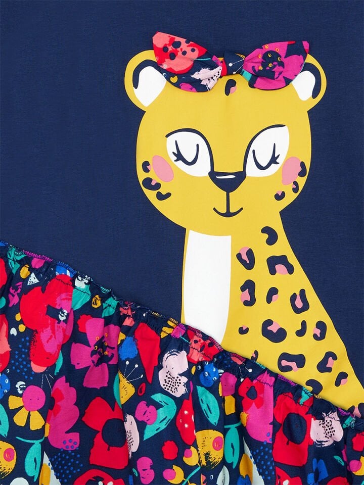 Süslü Leo Kız Çocuk Elbise