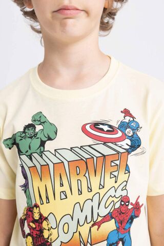 Erkek Çocuk Marvel Comics Bisiklet Yaka Kısa Kollu Tişört