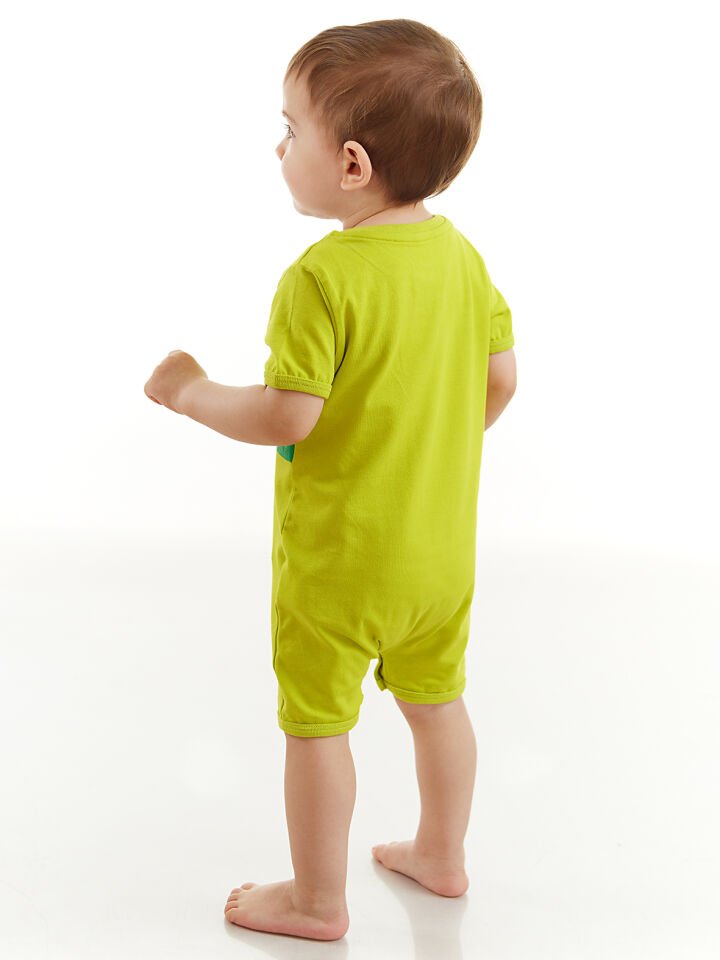 Timsah Erkek Bebek Pamuklu Yazlık Yeşil Tulum 6-12M - Yeşil