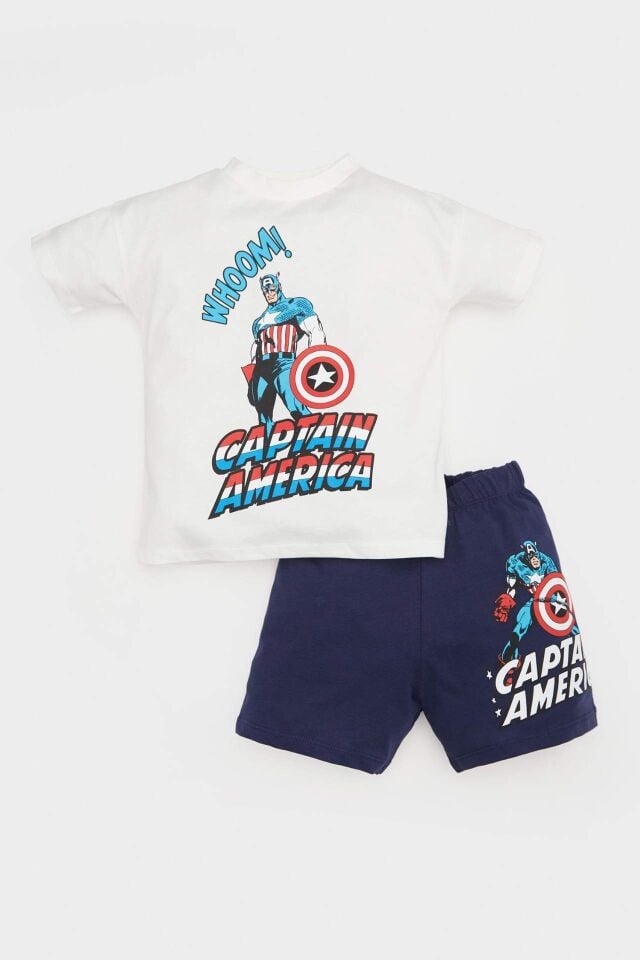 Erkek Bebek 2'li Takım Marvel Comics Kısa Kollu Tişört Esnek Belli Şort