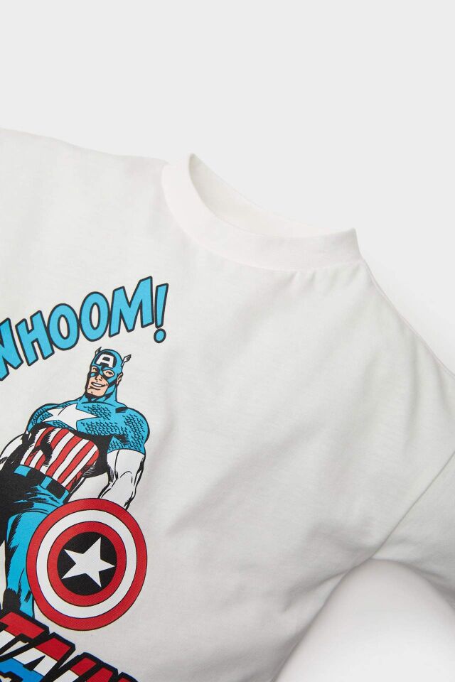 Erkek Bebek 2'li Takım Marvel Comics Kısa Kollu Tişört Esnek Belli Şort