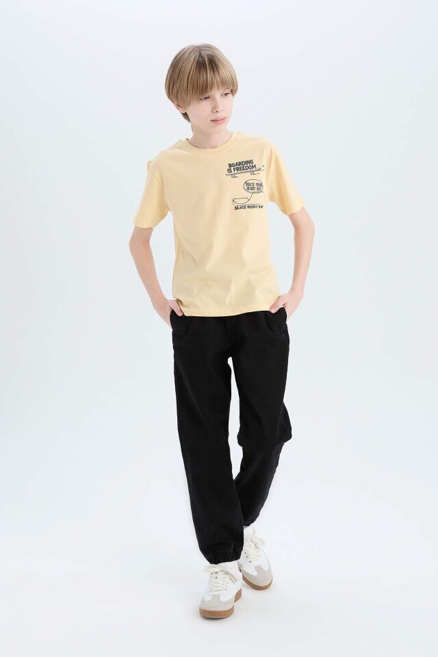 Erkek Çocuk Jogger Fit Esnek Bantlı Paça Jean Pantolon