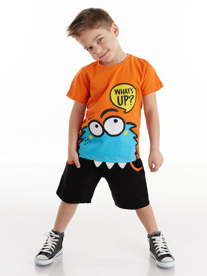 Whatsup Monster Erkek Çocuk T-shirt Şort Takım